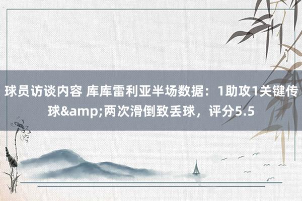 球员访谈内容 库库雷利亚半场数据：1助攻1关键传球&两次滑倒致丢球，评分5.5